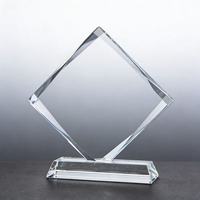 Trofeo de Cristal Cuadrado en Blanco de Alta Calidad al por Mayor, Logotipo Personalizado Grabado, Impresión UV Resistente al Agua, Premio para Recuerdo Deportivo