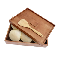 Boîte de levage de pâte en bois écologique avec couvercle et racloir pour la fermentation et le stockage de la pâte à pizza, idéale pour la pâtisserie maison