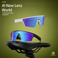 Gafas Inteligentes con Marco Blanco Innovador, Lentes de Espejo Azul Hielo, 13MP, Sonido Estéreo Abierto, para Vlogging, Senderismo y Llamadas Diarias