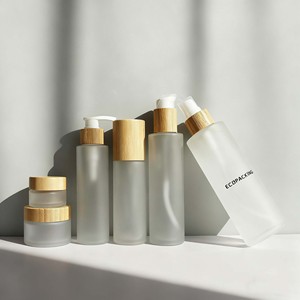 ปั๊มโลชั่นขวดแก้วฝ้าพร้อมฝาไม้ไผ่30มล. 50มล. 100มล. 120มล. ขวดสเปรย์แก้วฝ้า <span class=keywords><strong>N888</strong></span>บรรจุภัณฑ์เครื่องสำอาง - Product Image 3