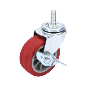 2 Inch Pu Screw Side Brake Caster Swivel Wheels For Furniture Table Chair Industrial Use Durable Minimalist Design - Product Image 4