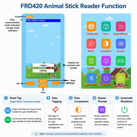 Lecteur d'identification animale FRD420 FDX-B HDX, lecteur de balises BT 134,2 kHz, lecteur RFID pour bétail, gestion des animaux, IP67, 3000 mA, 20000 ID