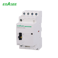 Contacteur modulaire silencieux EBASEE EBS5CH 16A-100A pour rail DIN, CA 220V 240V, 2P 4P, 25A 32A 40A 63A 100 Ampères, pour usage domestique