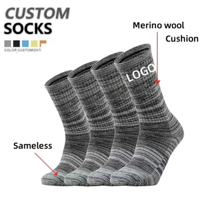 OEM Men's Dark Grey Spandex Knitted Crew <b>Socks</b> Soft Anti-Slip for Autumn Spring Disposable Bottom Logo High Quality - Product Image 1
