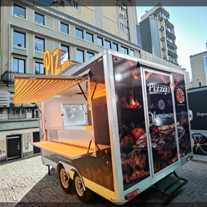 Remorque alimentaire pour pizza en acier inoxydable et fibre de verre de 14 pieds, entièrement équipée avec un chariot alimentaire mobile pour la vente rapide de crêpes et de hot-dogs - Product Image 2