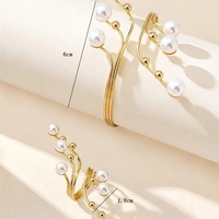 Conjunto de Anillo y Pulsera de Aleación con Perlas Geométricas y Cadena Trenzada para Mujer, Certificado CE, Ideal para Regalo de Boda o Fiesta