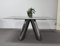 Pieds de table en acier inoxydable de luxe moderne, design torsadé en forme de V et croisé en X, cadre de mobilier personnalisé avec support stable