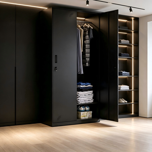 Armoire en acier verrouillable, ensemble de meubles de chambre à coucher, vestiaire, penderie, armarios, roperos - Product Image 2