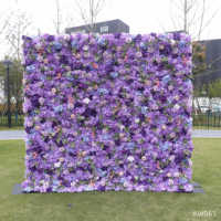 Panneau mural floral artificiel pour mariage, toile de fond en matériaux écologiques, 2,4 m x 2,4 m, design romantique, personnalisable, réutilisable