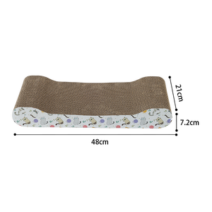 Krabpaal voor binnenkatten, golfkarton, schattig kattenprint, 2-in-1 <span class=keywords><strong>lounge</strong></span> & krabruimte, ruimtebesparend meubel, anti-kras - Product Image 2