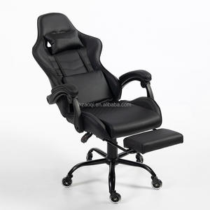 Chaise de jeu inclinable avec barre lumineuse LED RGB au design moderne, en cuir PU, vente en gros d'usine noire, échantillon gratuit pour les joueurs - Product Image 1