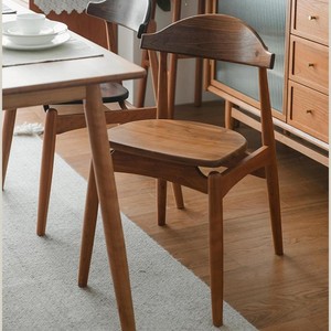 Chaise de salle à manger Robin Hood en bois massif, dossier en bois de cerisier, chaise de salle à manger pour la maison - Product Image 1