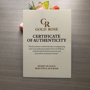 Certificado <span class=keywords><strong>de</strong></span> Autorización Personalizado <span class=keywords><strong>de</strong></span> Alta Calidad con Lámina Dorada Mate y Tarjeta Beige - Product Image 1