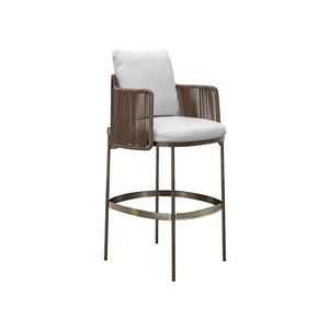 Nordic Rope Rattan aluminum Waterproof Dinning <b>Chair</b> Patio Restaurant Aluminium <b>Stackable</b> Outdoor bar <b>Chair</b> for Garden hotel - Product Image 4