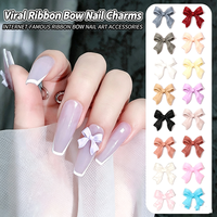 Breloques pour ongles en forme de nœud couleur macaron, nœuds en ruban solides, accessoires 3D pour nail art DIY pour ongles à presser