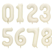 Ballons en aluminium géants de 40 pouces, couleur crème, chiffres 0-9, pour décoration de fête d'anniversaire ou de mariage (vente en gros)