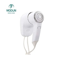 Sèche-cheveux mural pour salle de bain, moteur électrique DC, plastique ABS, IPX1, résistant aux éclaboussures, diffuseur, utilisation en hôtel, 1100W/1200W, 2 vitesses
