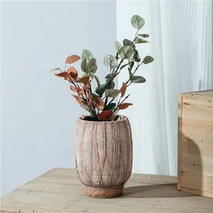 New arrival special kraft paper design flower vase matte cement vases for home decor