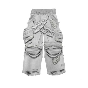 Pantalones Cargo Desestructurados Personalizados con Múltiples Bolsillos, Diseño Desgastado, Estilo Urbano, Joggers Tácticos Unisex - Product Image 5