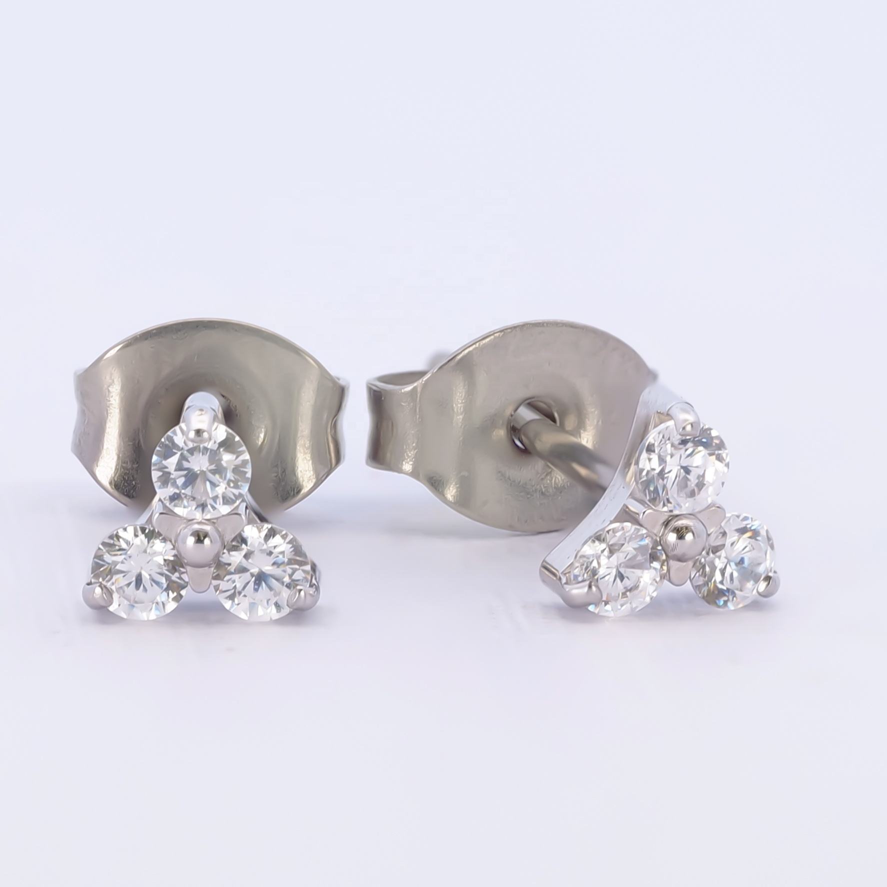 Titanium Earrings Small Zirconia Stones Hypoallergenic Designer Teacher  Wing Earring