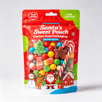Sacs d'emballage personnalisés pour bonbons de Noël, pochettes verticales refermables pour cadeaux de Noël et collations saisonnières