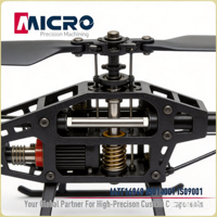 Conjunto de Eje de Rotor de Helicóptero de Grado Aeroespacial con Rosca de Lubricación Sólida