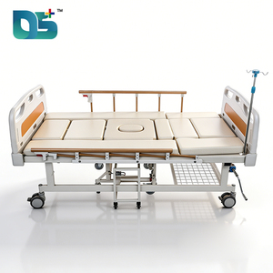 Lit médicalisé manuel réglable à 5 fonctions avec tête de lit ABS, trou pour pot et <span class=keywords><strong>matelas</strong></span>, pour personnes âgées handicapées - Product Image 3