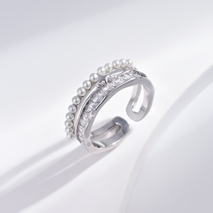 wholesale plata 925 Sterling Silver Open finger <b>Ring</b> Baguette Cut <b>Crystal</b> Channel Setting Everyday Wear zircon wedding <b>rings</b> - Product Image 2