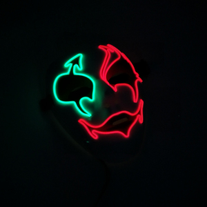 Máscara de silicona con forma de gato pintada a mano con luz LED Sexy Street Dance Hip-Hop Ghost Mask Men Halloween Horror Cosplay Decor Payaso - Product Image 3