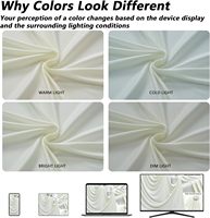 Tirai Latar Belakang Warna Ivory 10x12 kaki untuk Pernikahan, Pesta, Ulang Tahun, dan Foto, 2 Panel Tirai Poliester Bebas Kerut 5x12 kaki