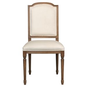 High Quality Beige Upholstered Brown Wood Dining Side Chair Soft Fabric Cushion Solid Wood <b>Frame</b> Dining Furniture for Home - Product Image 1