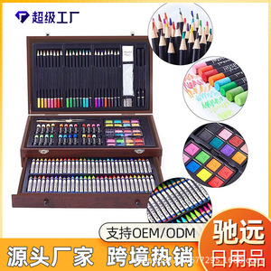 Juego de arte de madera Wow, 140 piezas, suministros de pintura para niños, kit de pinceles para pintura al óleo, herramientas de dibujo - Product Image 3