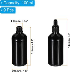 Black 5ml 10ml 15ml 20ml 30ml 50ml 100ml Glass <b>Dropper</b> <b>Bottle</b> Essential Oil Dark Violet Glass Serum <b>Bottle</b> Skin Care with Pump - Product Image 2