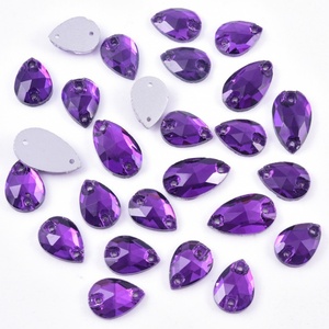 Strass Oleeya en gros, forme goutte d'eau, cristaux colorés à coudre, pierres à coudre pour vêtements - Product Image 3