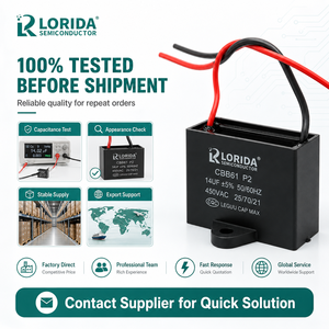 Condensateur de démarrage de ventilateur Lorida <span class=keywords><strong>CBB61</strong></span> 0.8UF 450V certifié RoHS - Température de fonctionnement de -40°C à +85°C - Product Image 4