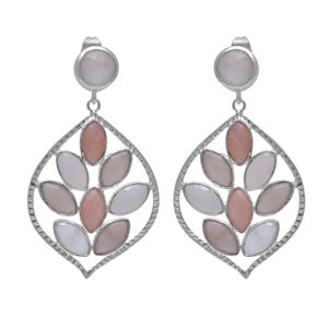 Best Quty Solid .925 Sterling Sier Peach Moonstone Pendientes colgantes Diseñador de moda Joyería chapada en oro para fiestas y regalos - Product Image 4