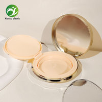 Nouvel Étui de Luxe en Plastique Plaqué Or pour Coussin d'Air, Vente en Gros, Étui Vide Portable Rond pour Fond de Teint Liquide
