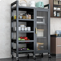 Armoires de Cuisine Multifonctionnelles en Gros d'Usine, Étagères à Vaisselle en Métal à 4, 5 ou 6 Niveaux, Meubles de Rangement pour Micro-ondes à Double Porte