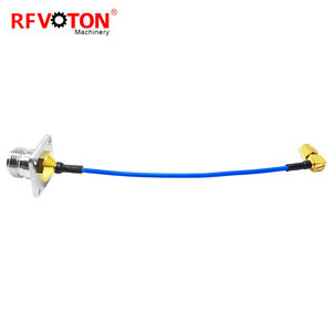 N dişi flanş dağı <span class=keywords><strong>SMA</strong></span> erkek dik açı konektörü RG402 SS402 için 0.141 ''yarı esnek <span class=keywords><strong>RF</strong></span> kablosu anten uzatma - Product Image 3