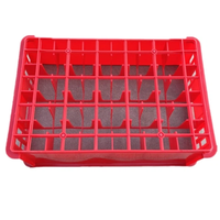 Panier de rangement pour verres à vin, en plastique épais, 24 compartiments, rouge, pour soda, bière, verres à boire, fabrication SHUNMEI