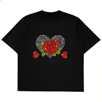 Transferts thermocollants personnalisés en strass Bling Love Rose pour T-shirt