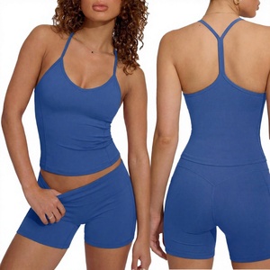 Conjuntos Deportivos de 2 Piezas para Mujer, con Logotipo Personalizado, al por Mayor, Sólidos, Cómodos, sin Costuras, para Gimnasio, Fitness, Tallas Grandes, Transpirables, para Yoga - Product Image 4