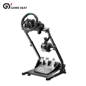 GY006 레이싱 게임 시뮬레이터 콘솔 로지텍 G29 용 가죽 스티어링 휠 스탠드 프레임 프로 접이식 시트 스틸 - Product Image 5