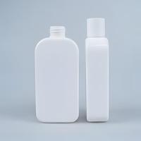 Bouteille plate en PE de 200 ml (6,76 oz) pour distributeur de lotion corporelle, conteneur de shampoing d'hôtel avec bouchon à disque