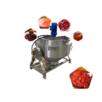 Chaudière de cuisson industrielle à vapeur/gaz/électricité GPL/GNL avec mélangeur et agitateur en acier inoxydable 304, capacité de 100L à 1000L