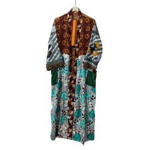 Vestido Largo de Seda para Mujer, Estilo Indio Vintage, Bohemio, con Parches, Cuello en V, Cierre con Cordón, Transpirable, Suave, Elegante, Sexy y Romántico - Product Image 1