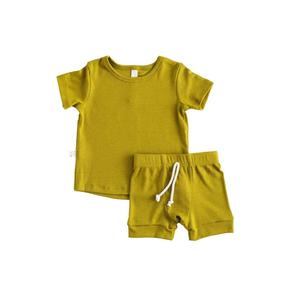 Estate contatto morbido vestiti del bambino manica corta t shirt e <span class=keywords><strong>pantaloncini</strong></span> 2pc set - Product Image 2