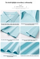 Polo antibactérien 205GSM 10A pour homme, 100% coton mercerisé satiné, 4-en-1, boucle, évacuation de l'humidité, grande taille, logo personnalisé, S-6XL