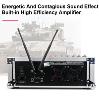 Meilleures ventes - Mixeur audio 8 canaux GT8M avec amplificateur de puissance 550W+550W, mixeur amplificateur avec 2 microphones pour concert et karaoké