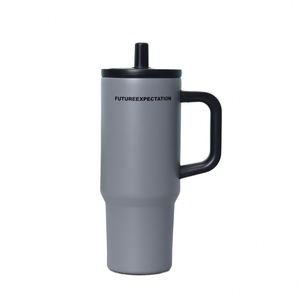 Gobelet isotherme de voyage pour voiture 720 ml en acier inoxydable à double paroi avec poignée et paille réutilisable - Product Image 2